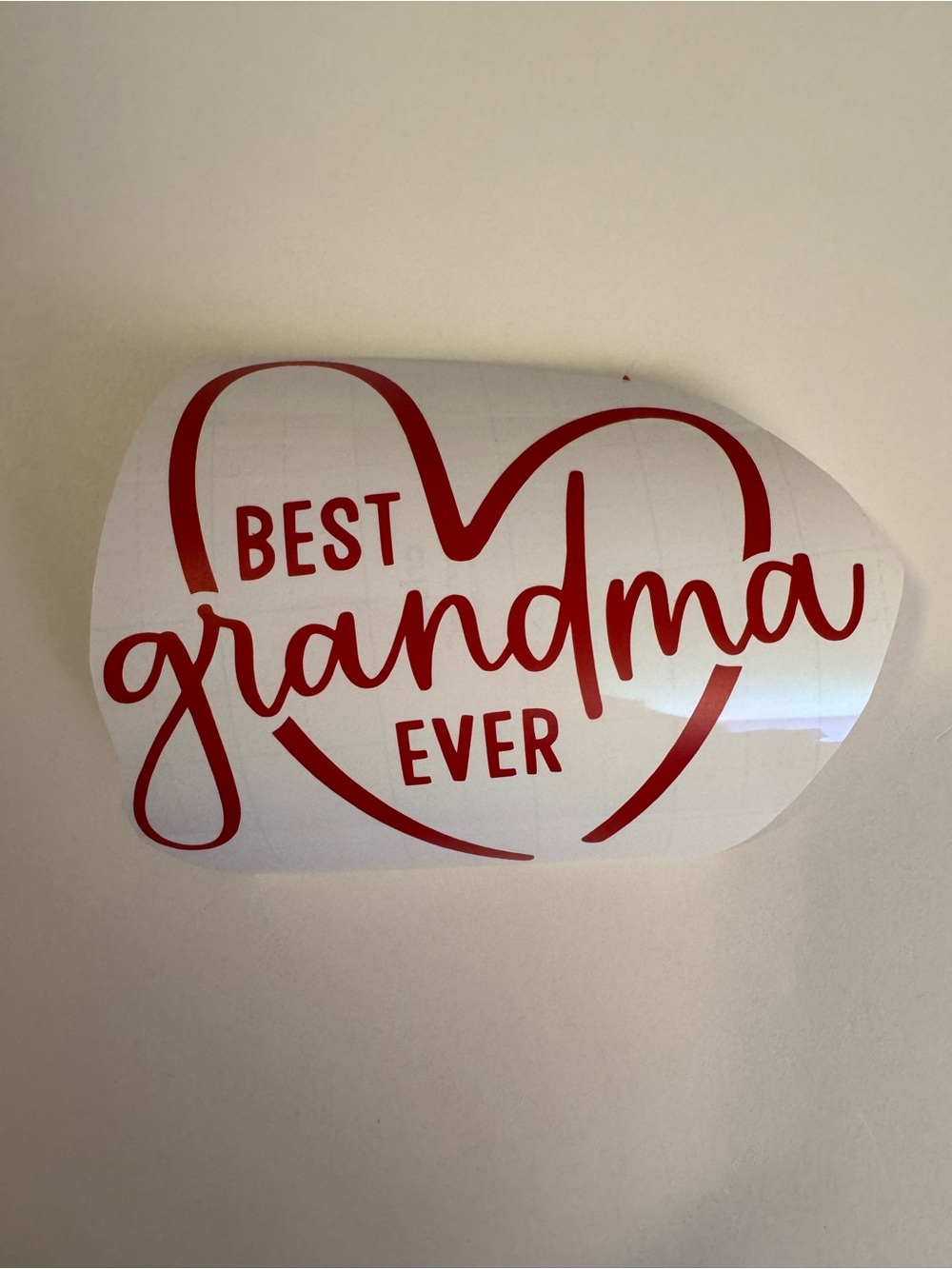 Best Grandma Ever Red Heart vinyl Decal
